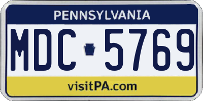PA license plate MDC5769