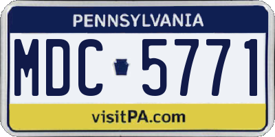 PA license plate MDC5771