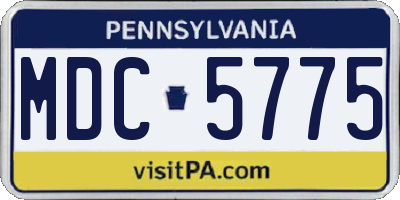 PA license plate MDC5775