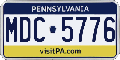 PA license plate MDC5776