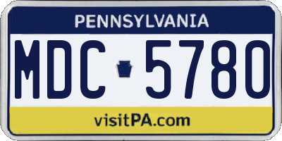 PA license plate MDC5780