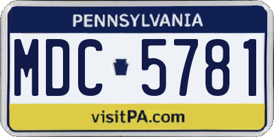 PA license plate MDC5781