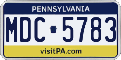 PA license plate MDC5783