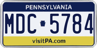PA license plate MDC5784