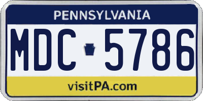 PA license plate MDC5786