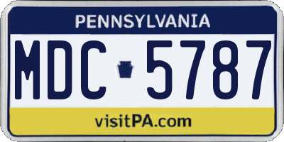 PA license plate MDC5787