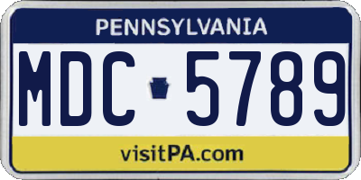 PA license plate MDC5789