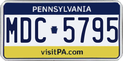 PA license plate MDC5795