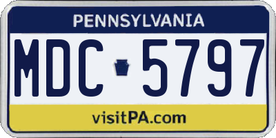 PA license plate MDC5797