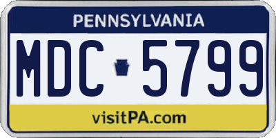 PA license plate MDC5799