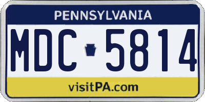 PA license plate MDC5814