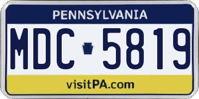 PA license plate MDC5819