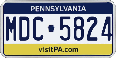 PA license plate MDC5824