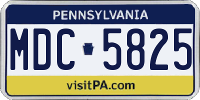 PA license plate MDC5825