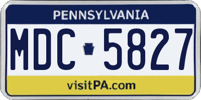 PA license plate MDC5827