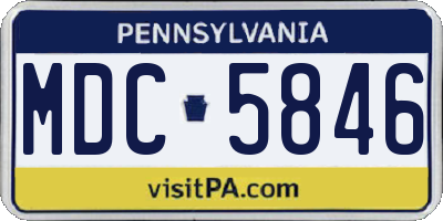 PA license plate MDC5846