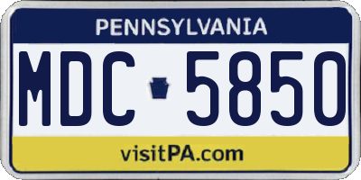 PA license plate MDC5850