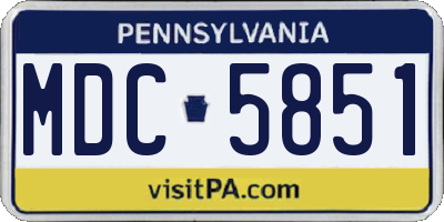 PA license plate MDC5851