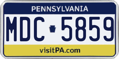 PA license plate MDC5859