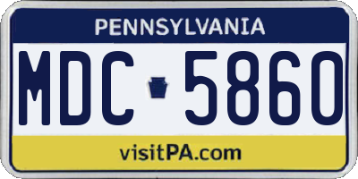 PA license plate MDC5860