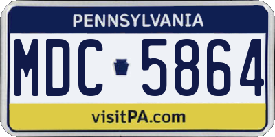 PA license plate MDC5864