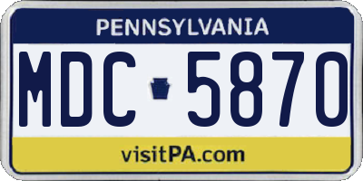 PA license plate MDC5870