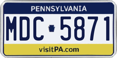PA license plate MDC5871