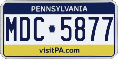 PA license plate MDC5877