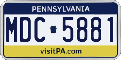 PA license plate MDC5881