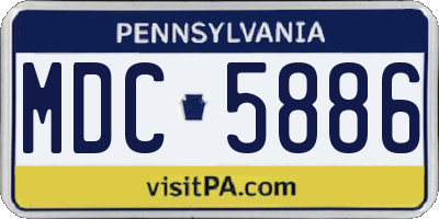 PA license plate MDC5886