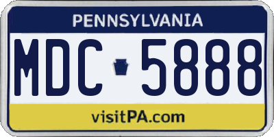 PA license plate MDC5888