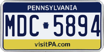 PA license plate MDC5894
