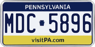 PA license plate MDC5896