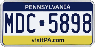 PA license plate MDC5898