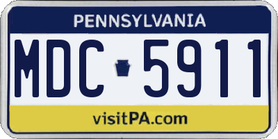 PA license plate MDC5911