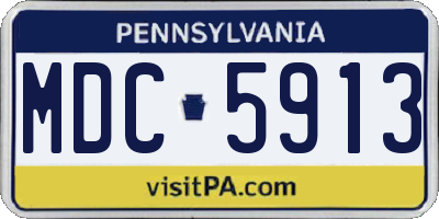 PA license plate MDC5913