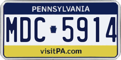 PA license plate MDC5914
