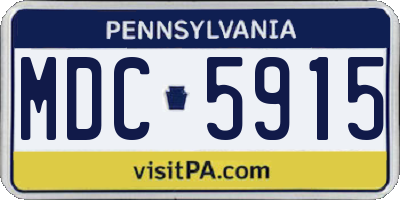 PA license plate MDC5915