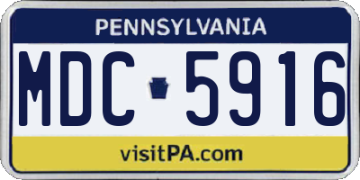 PA license plate MDC5916
