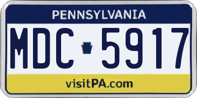 PA license plate MDC5917
