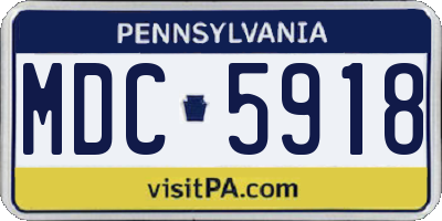 PA license plate MDC5918
