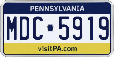PA license plate MDC5919