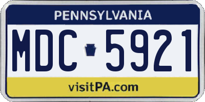 PA license plate MDC5921