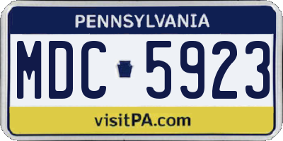 PA license plate MDC5923