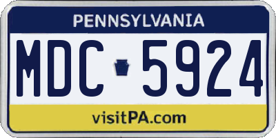 PA license plate MDC5924