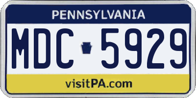 PA license plate MDC5929
