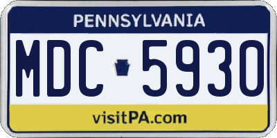 PA license plate MDC5930