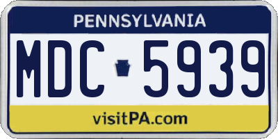 PA license plate MDC5939