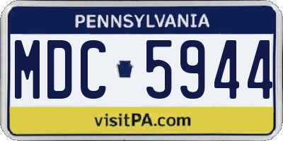 PA license plate MDC5944