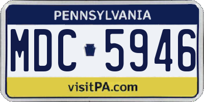 PA license plate MDC5946